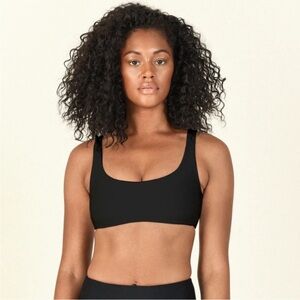 Jade Swim black rounded bikini top